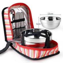 Load image into Gallery viewer, Tableware Set with Storage Bag for Camping Picnic Kitchen