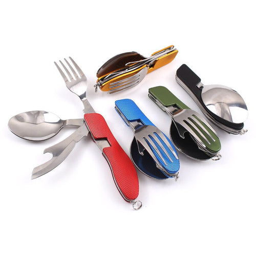 Foldable Camping Fork Spoon Knife Set