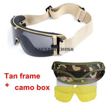 Load image into Gallery viewer, 3 lens Ballistic Windproof UV Protect Eyewear Tactical