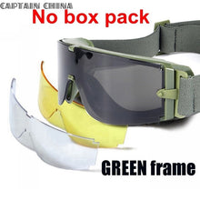 Load image into Gallery viewer, 3 lens Ballistic Windproof UV Protect Eyewear Tactical